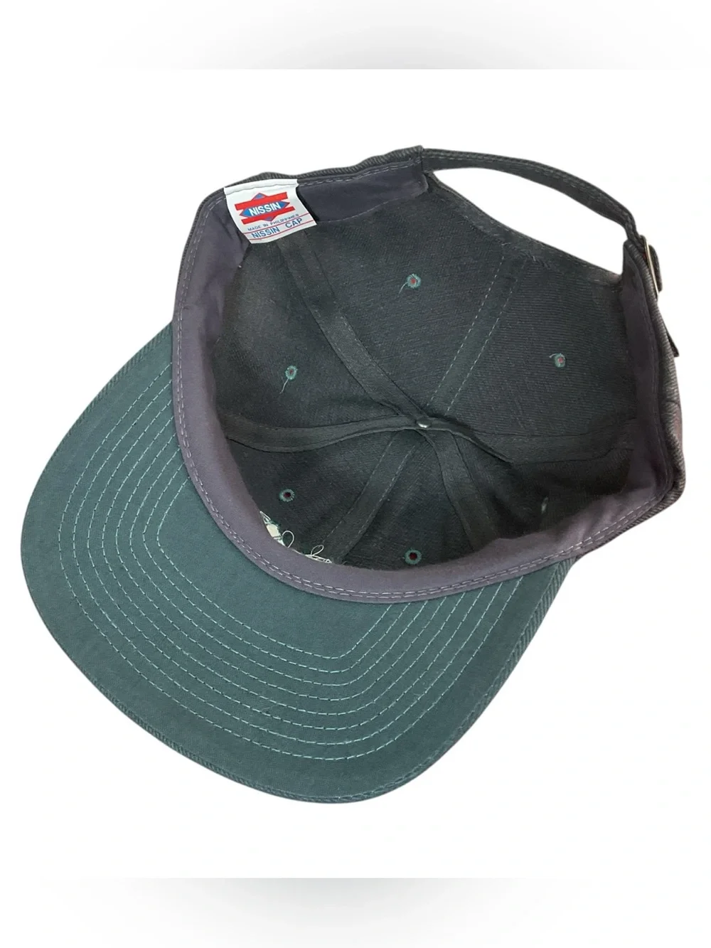 Vintage Cycle Center Motorcycle Bike Embroidered Black Green Strapback Hat Cap